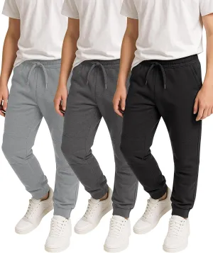 Andrew Scott Boys Fleece Joggers Pants | Multi Pack & Colors | Athletic Loose-fit Kids Sweatpants for Sports