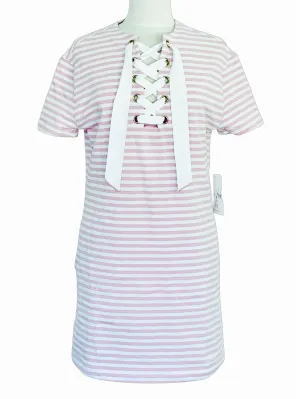 Anna Dress Stripes Sugar Pink