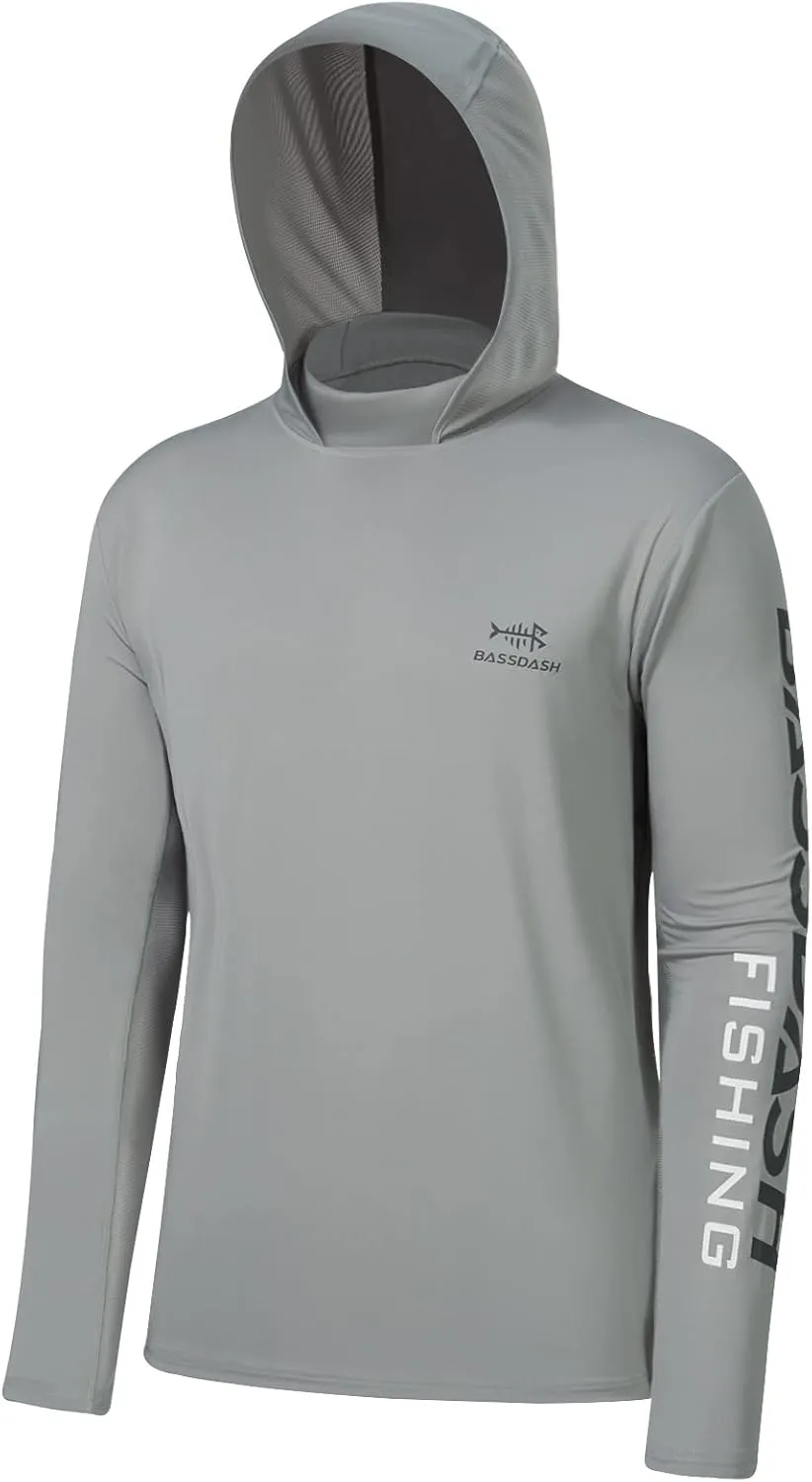 BASSDASH UPF 50  Men??s UV Sun Protection Long Sleeve Performance Fishing Hoodie Hooded Shirts