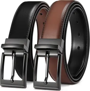 CHAOREN Mens Belts Leather 1 Pack - 1.25" Reversible Belts for Men for Dress Pants - One Belt, Two Colors