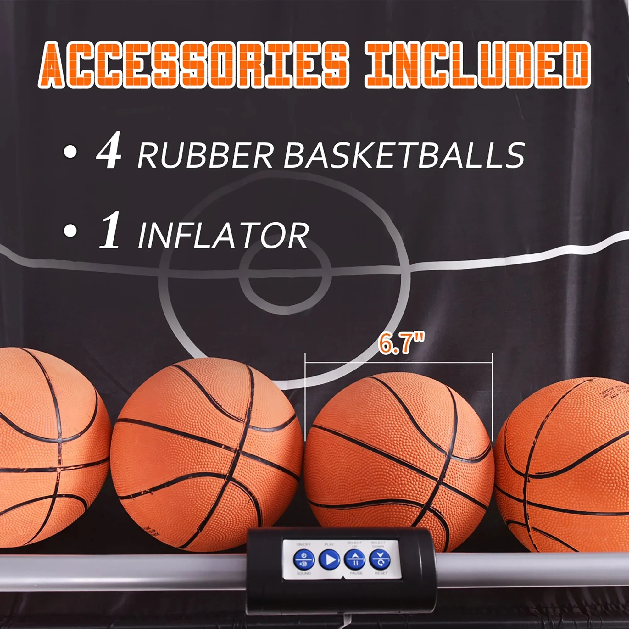 Costway Dual LED Electronic Shot Basketball Arcade Game with 8 Game Modes 4 Balls Foldable Grey