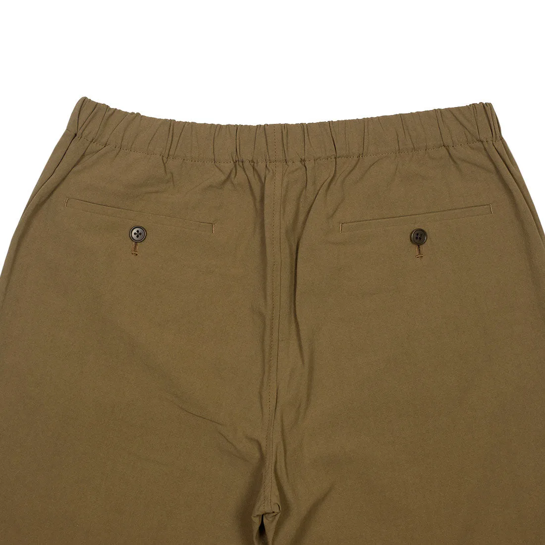 Drawstring easy pants in camel cotton crepe