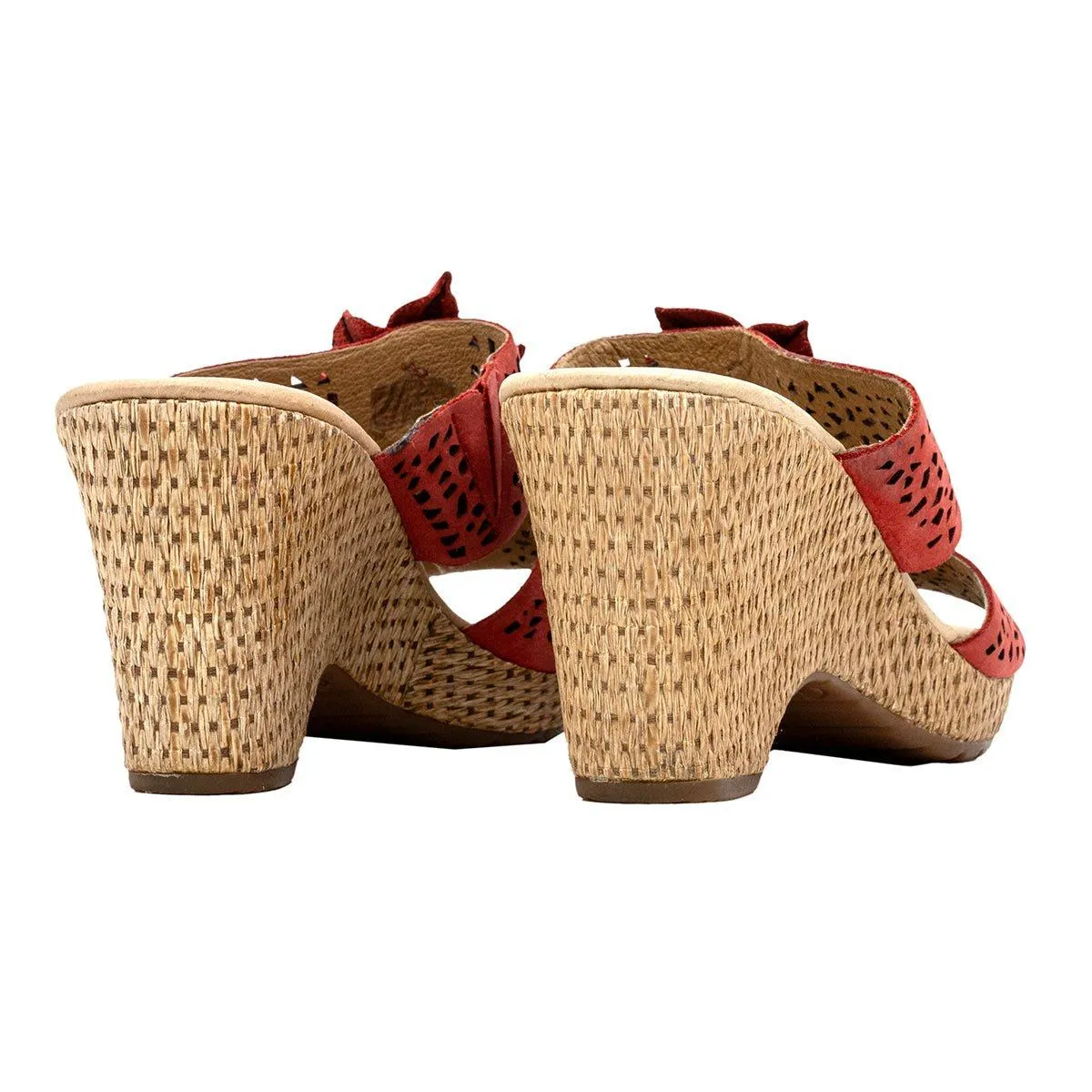 Gabor Wedge Sandals Fabric Red Colour For Women
