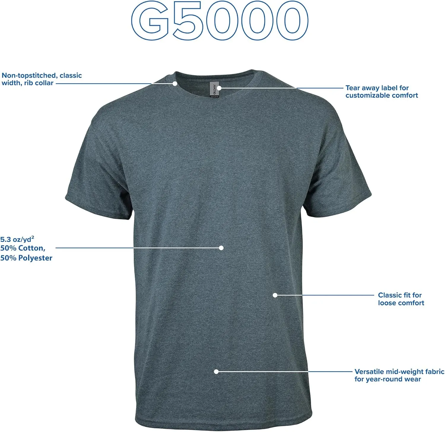 Gildan Adult Heavy Cotton T-Shirt, Style G5000, Multipack