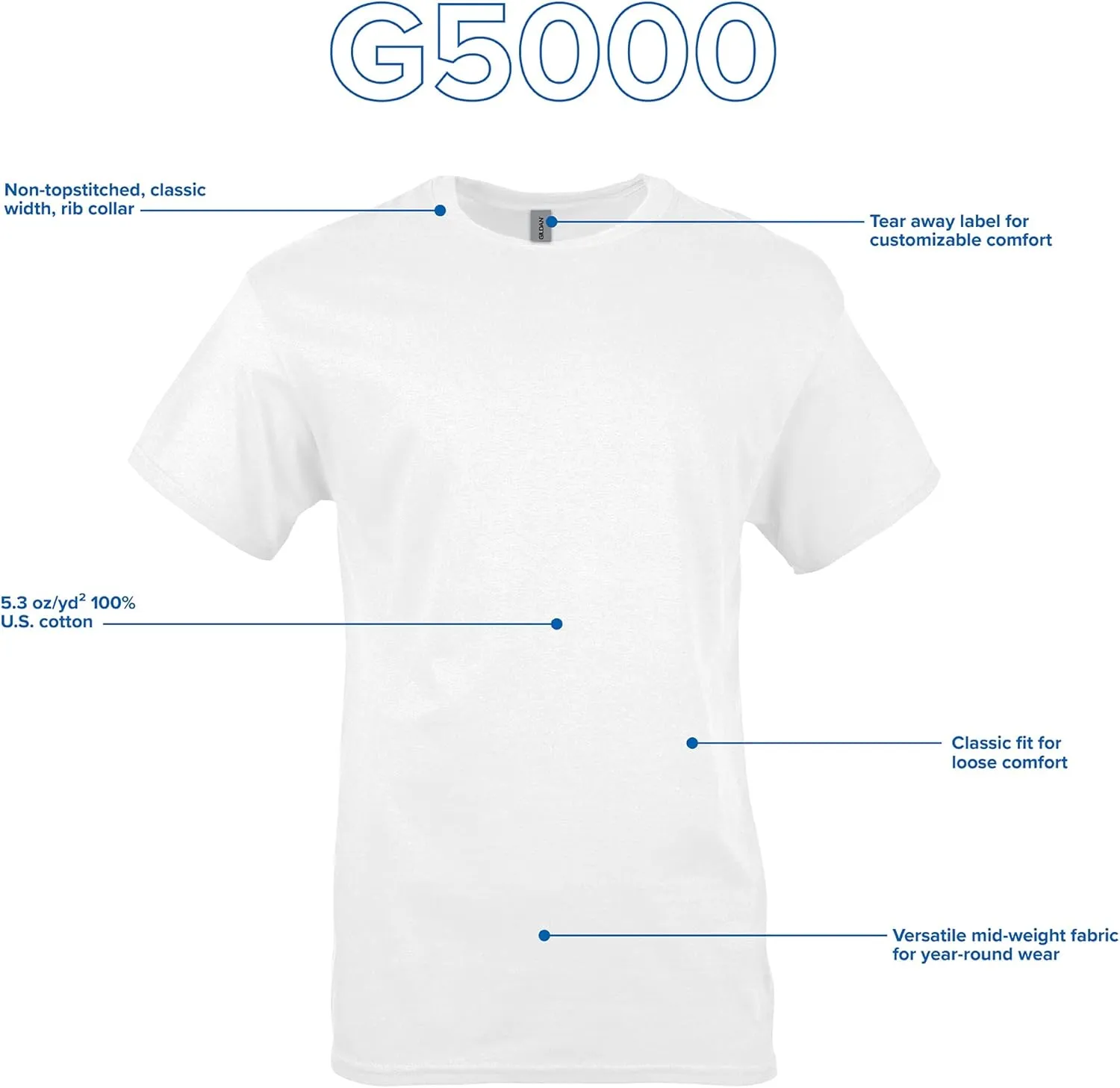 Gildan Adult Heavy Cotton T-Shirt, Style G5000, Multipack
