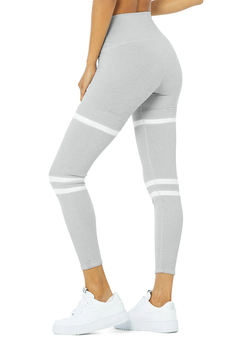 High-Waist Legit Legging - Athletic Heather Grey/White
