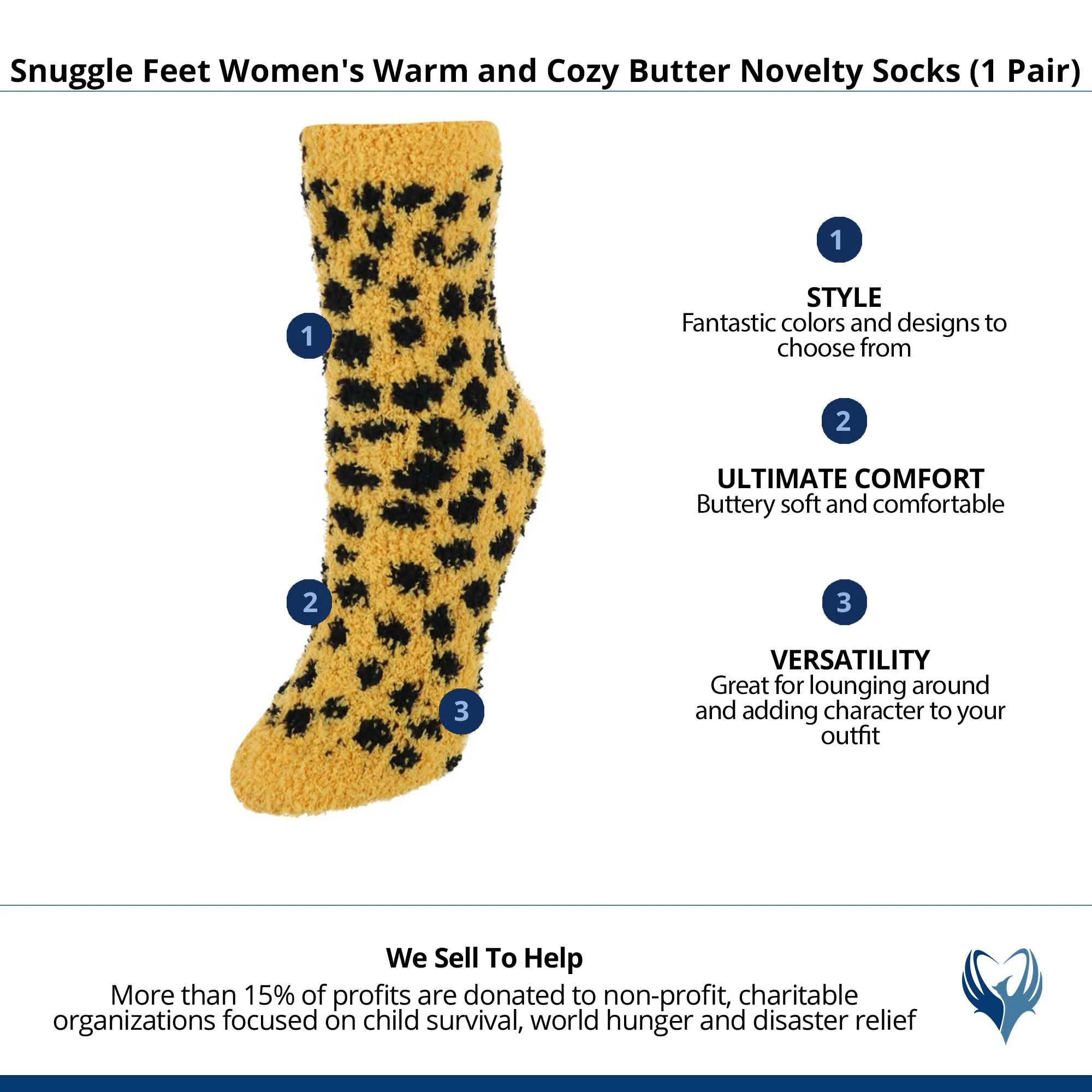Snuggle Feet Women's Warm and Cozy Butter Novelty Socks  (1 Pair)