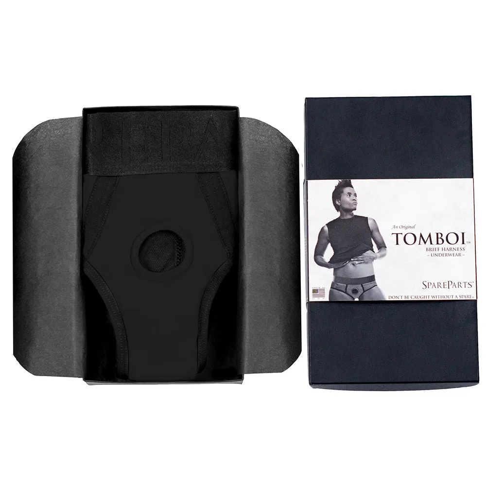 SpareParts Tomboi Nylon Briefs Harness Black Size 5XL