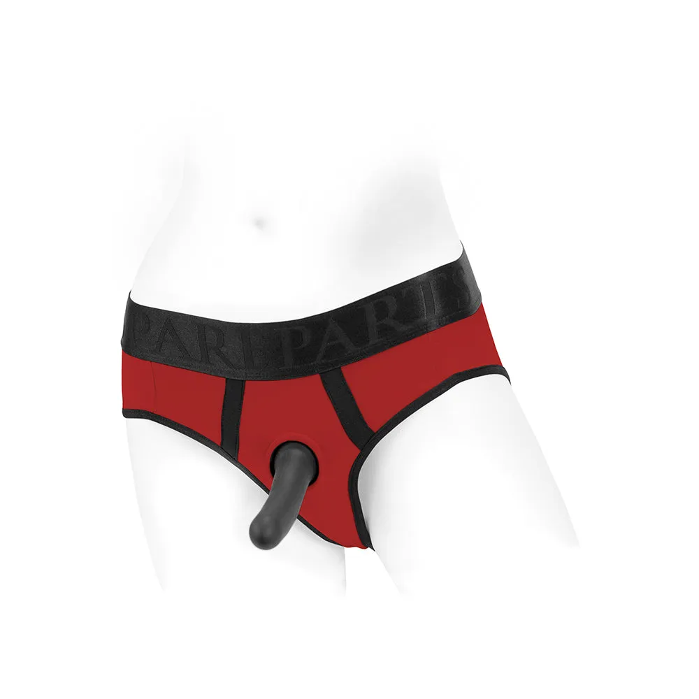 SpareParts Tomboi Nylon Briefs Harness Red/Black Size XS