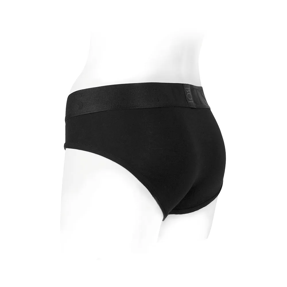 SpareParts Tomboi Rayon Briefs Harness Black Size XS