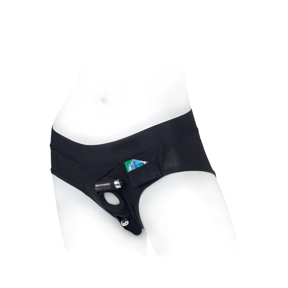 SpareParts Tomboi Rayon Briefs Harness Black Size XS