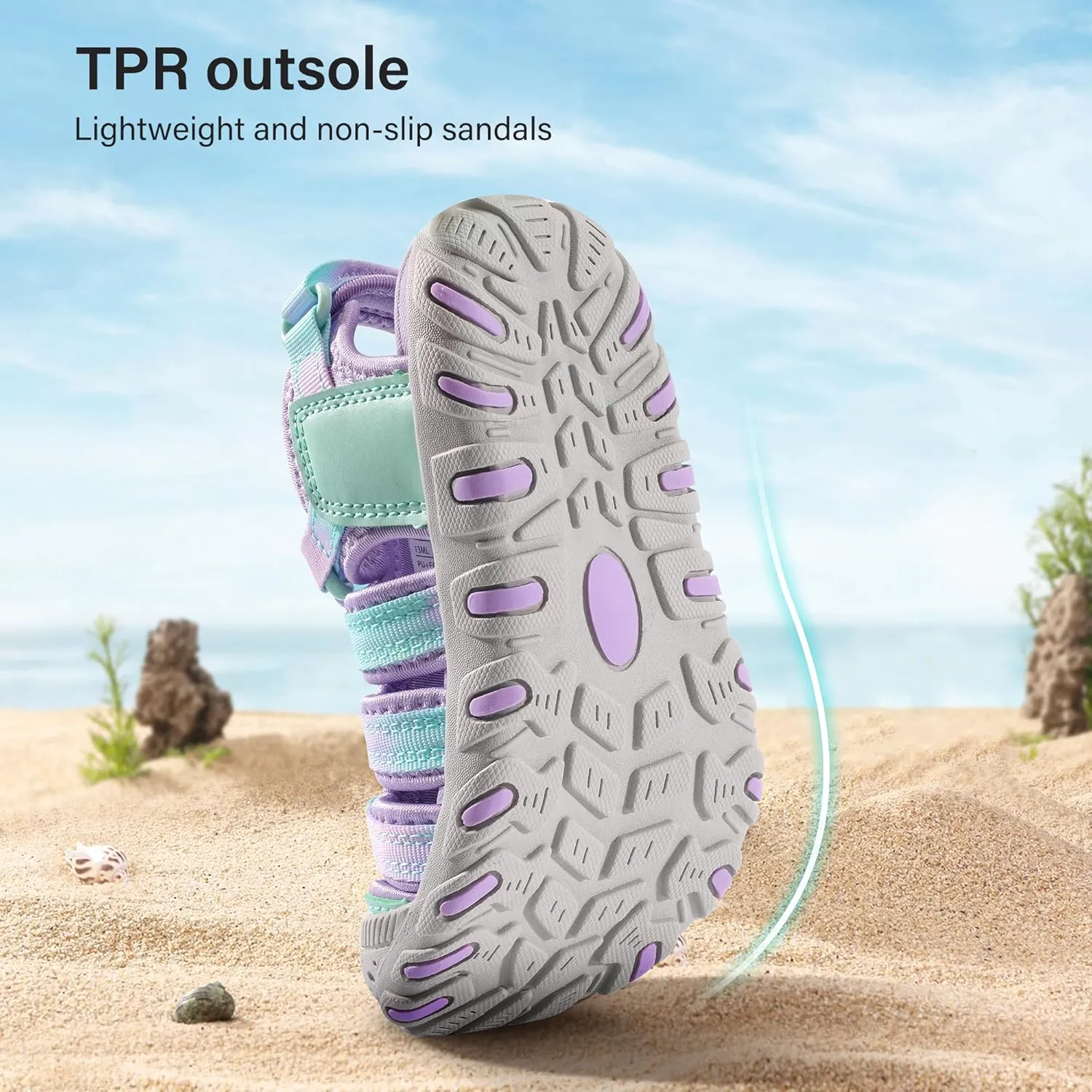Stelle Boys Girls Sport Water Sandals Kids Summer Outdoor Beach Hiking Closed-Toe Athletic Shoes for Toddler/Little/Big Kids