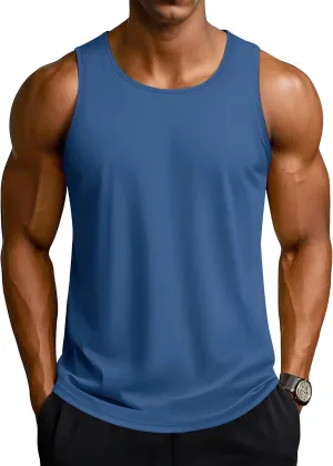 TACVASEN Men's Workout Tank Tops Sleeveless UPF 50  Summer Sun Shirts Quick Dry for Running Swim Gym Beach