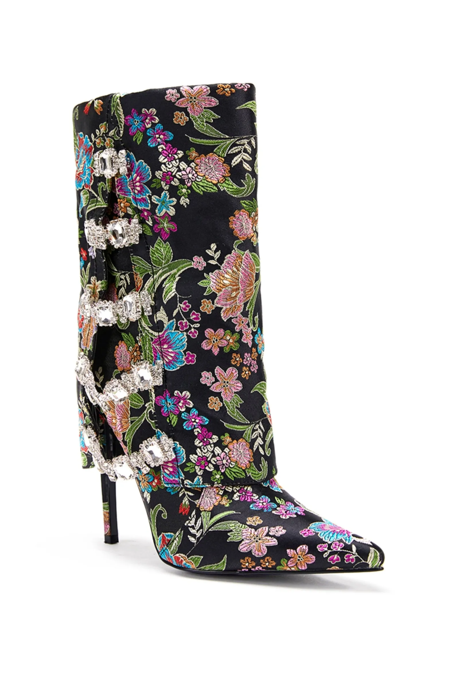 TILLEY-BLACK CRYSTAL STILETTO BOOTIE