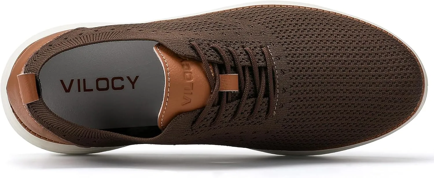 VILOCY Men's Casual Dress Sneakers Oxfords Business Mesh Breathable Walking Shoes Tennis Comfortable