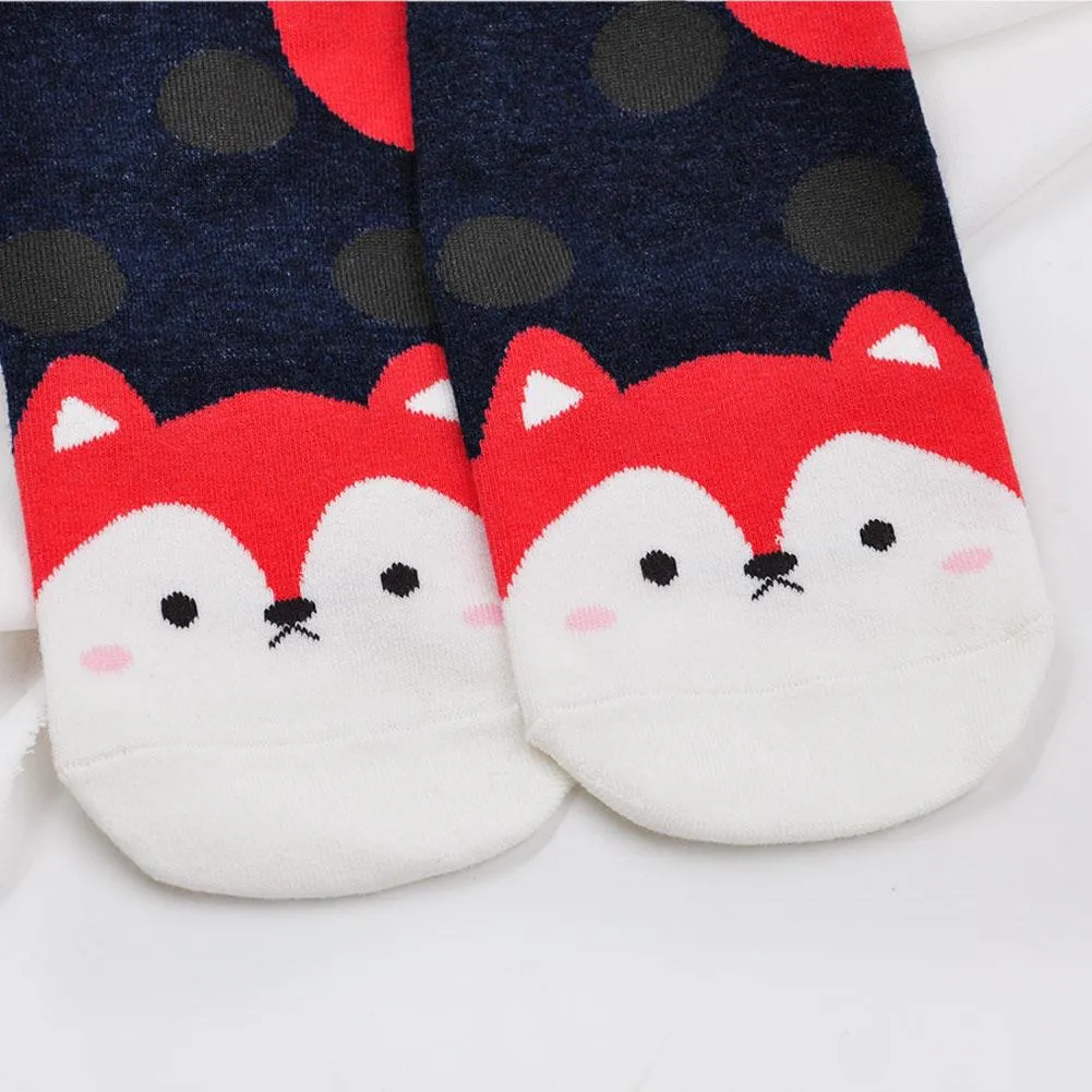ZFSOCK Cute Animal Design Crew Socks, 5 Pairs