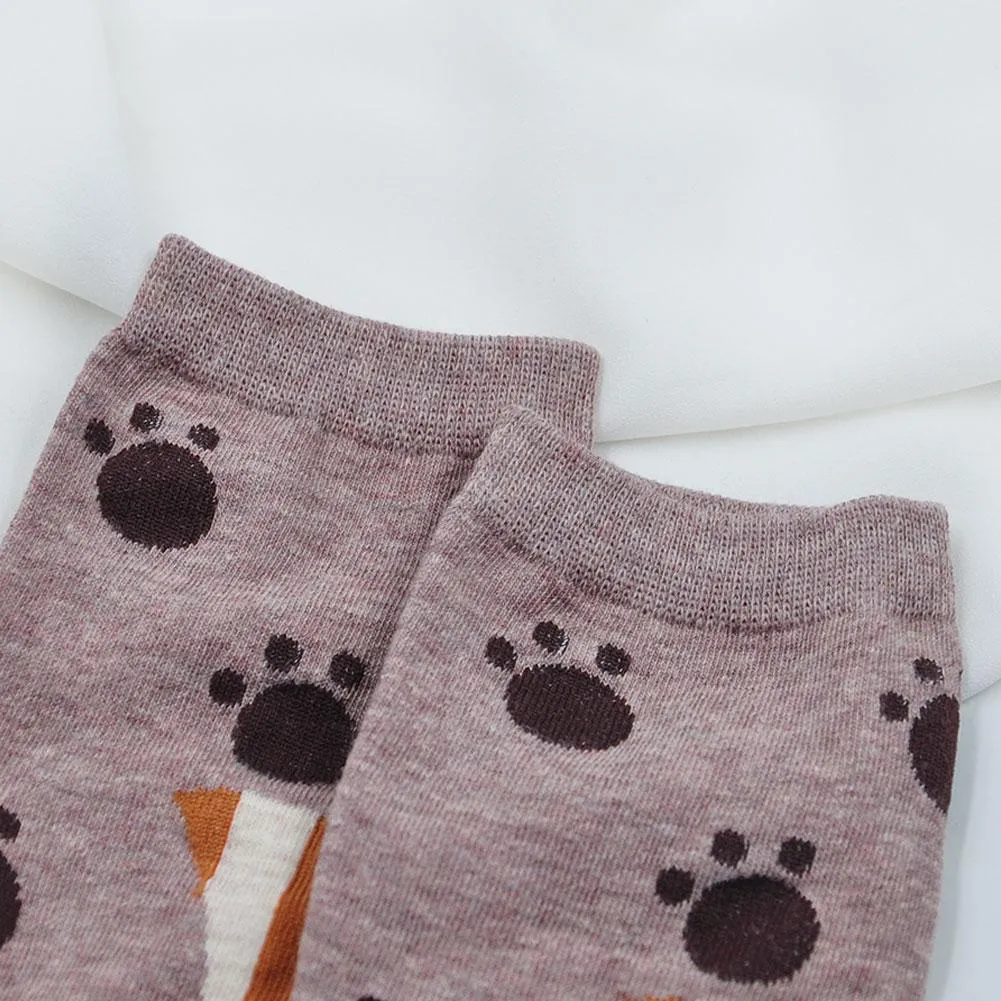 ZFSOCK Cute Animal Design Crew Socks, 5 Pairs